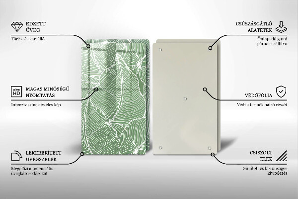 Skärbräda glas Linjära blad