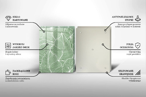 Skärbräda glas Linjära blad