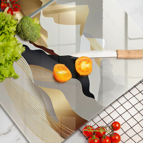 Skärbräda glas Abstrakta gyllene berg