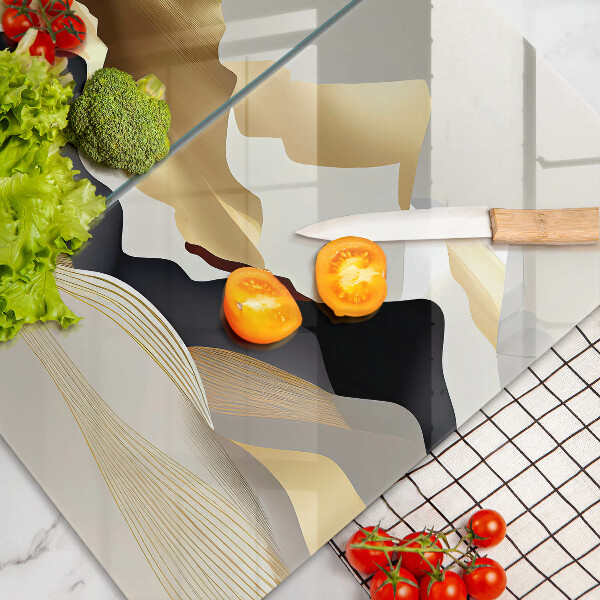 Skärbräda glas Abstrakta gyllene berg