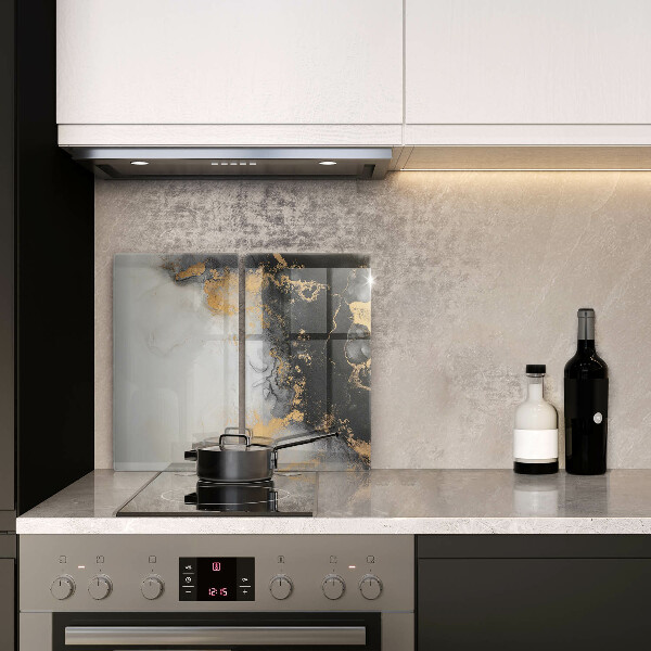 Skärbräda glas Abstraktion med guld