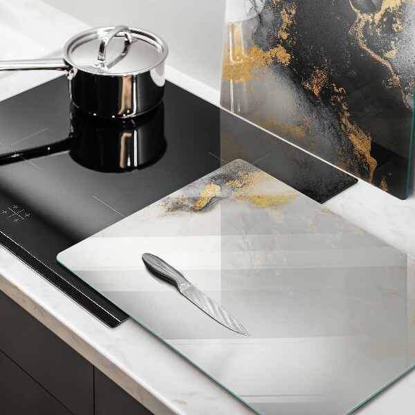 Skärbräda glas Abstraktion med guld