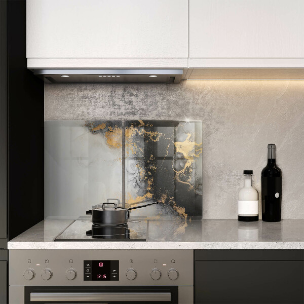 Skärbräda glas Abstraktion med guld