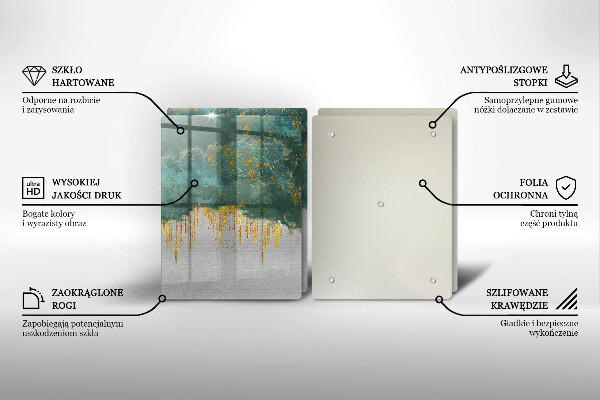 Skärbräda glas Abstraktion med guld