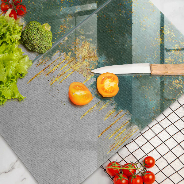 Skärbräda glas Abstraktion med guld