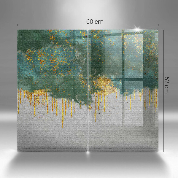 Skärbräda glas Abstraktion med guld