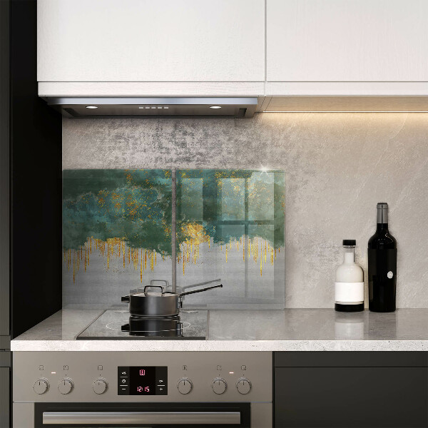 Skärbräda glas Abstraktion med guld