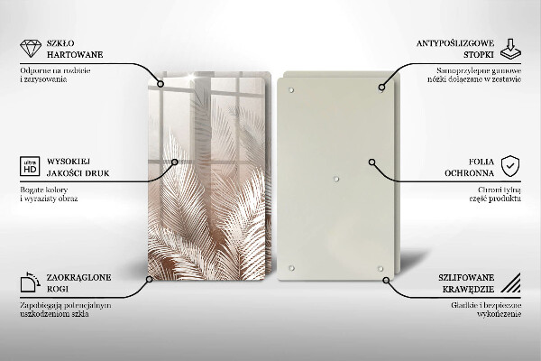 Skärbräda glas Boho lämnar växter