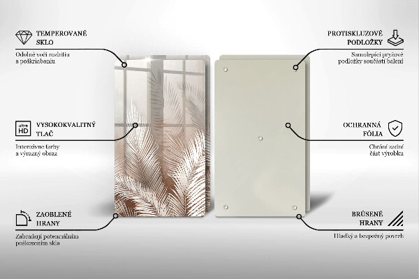 Skärbräda glas Boho lämnar växter