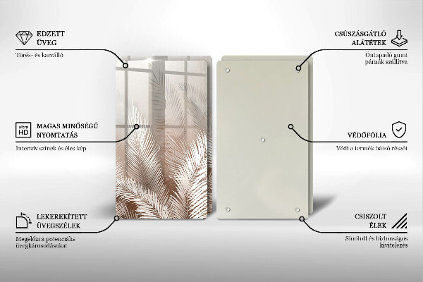 Skärbräda glas Boho lämnar växter