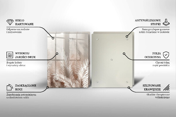 Skärbräda glas Boho lämnar växter