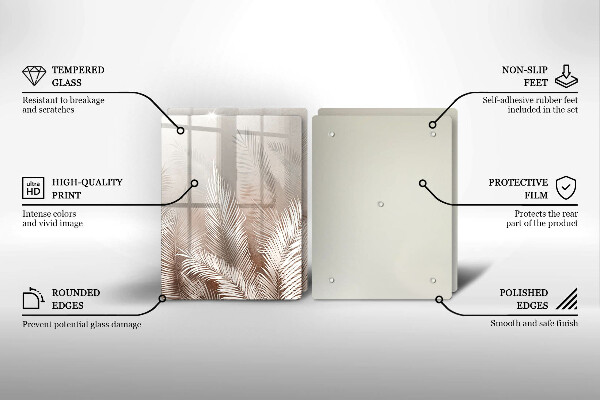 Skärbräda glas Boho lämnar växter