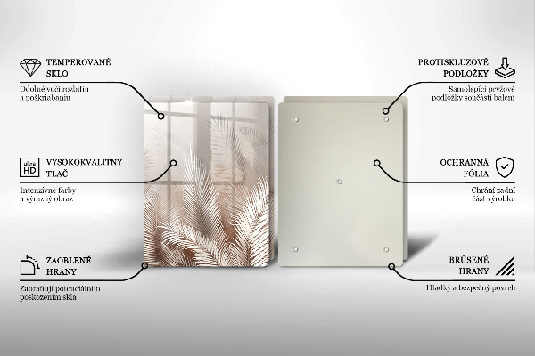 Skärbräda glas Boho lämnar växter