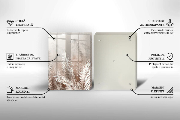 Skärbräda glas Boho lämnar växter