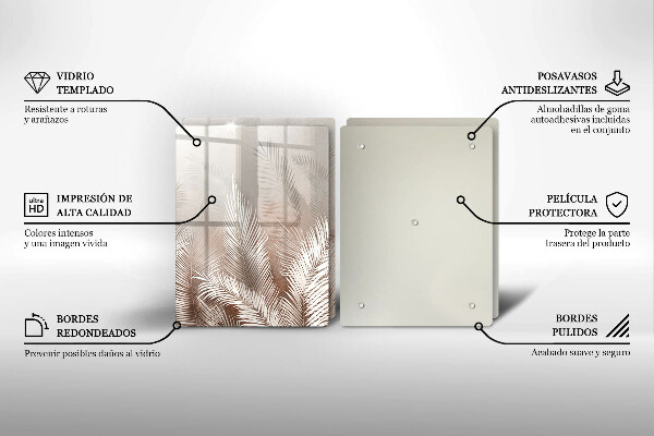 Skärbräda glas Boho lämnar växter