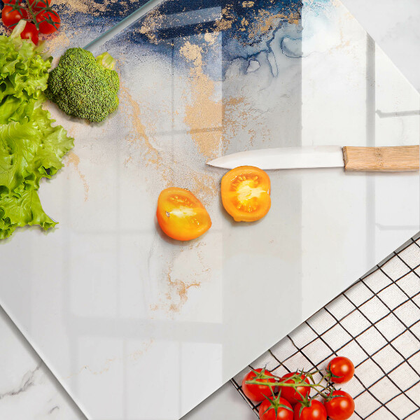 Skärbräda glas Abstraktion med blått