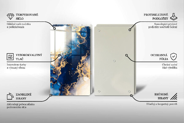 Skärbräda glas Abstraktion med blått