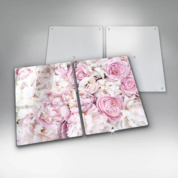 Skärbräda glas Bukett pioner