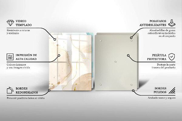 Skärbräda glas Ljusa boho-former