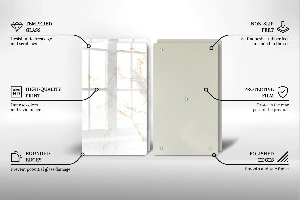 Skärbräda glas Elegant marmorsten