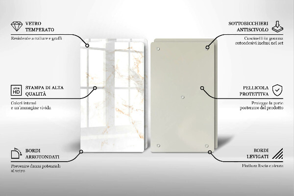 Skärbräda glas Elegant marmorsten