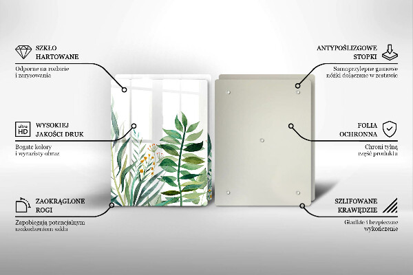 Skärbräda glas Illustration av växtblad