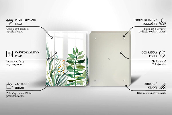 Skärbräda glas Illustration av växtblad