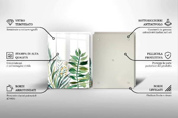 Skärbräda glas Illustration av växtblad