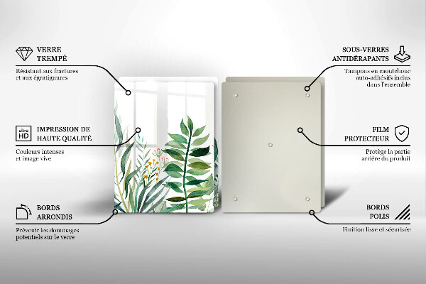 Skärbräda glas Illustration av växtblad