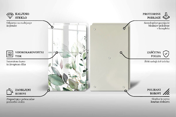 Skärbräda glas Akvarellväxter