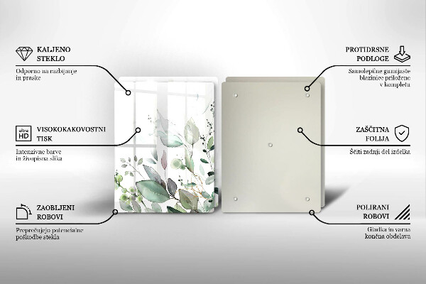 Skärbräda glas Akvarellväxter