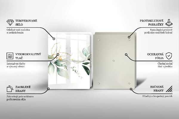 Skärbräda glas Akvarell blad