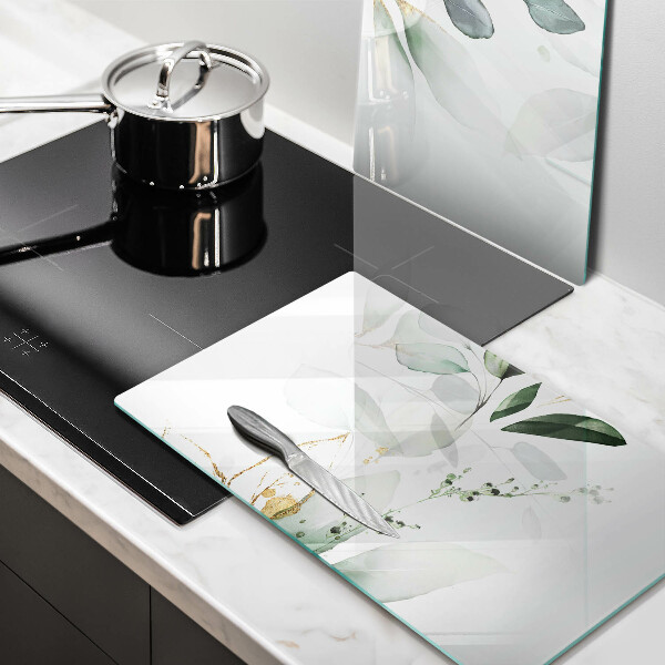 Skärbräda glas Akvarell blad