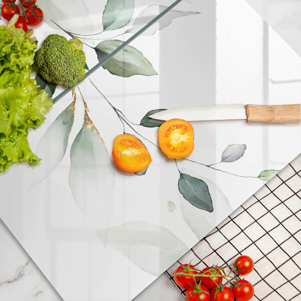 Skärbräda glas Akvarell blad