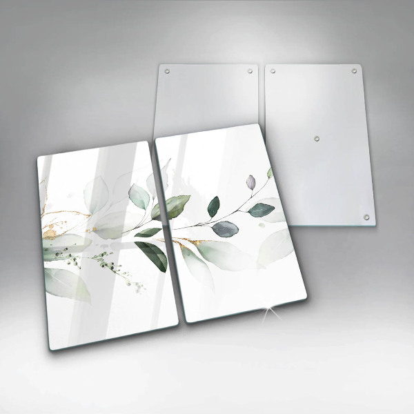 Skärbräda glas Akvarell blad