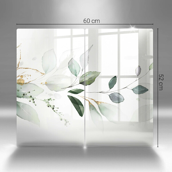 Skärbräda glas Akvarell blad