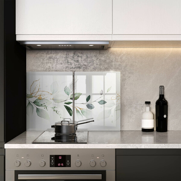 Skärbräda glas Akvarell blad