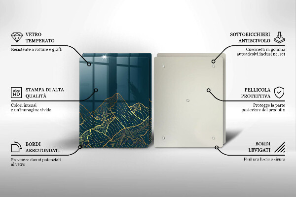 Skärbräda glas Abstrakta berg