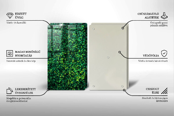 Skärbräda glas Plantera små blad