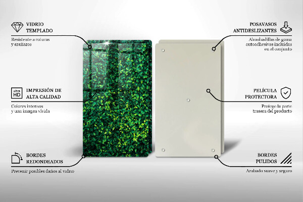 Skärbräda glas Plantera små blad