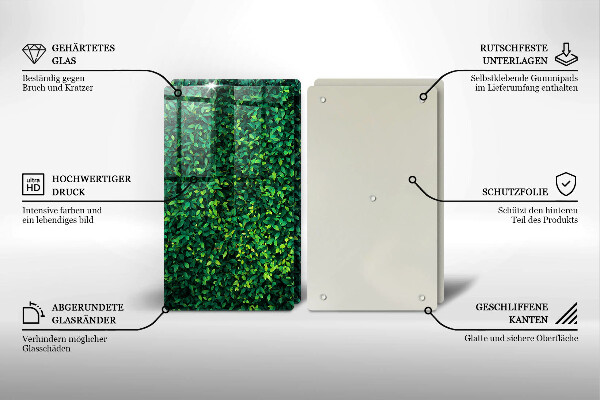 Skärbräda glas Plantera små blad