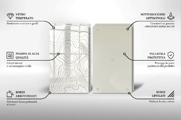 Skärbräda glas Line art design