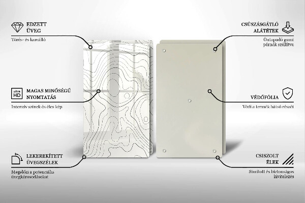 Skärbräda glas Line art design