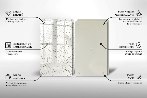 Skärbräda glas Line art design