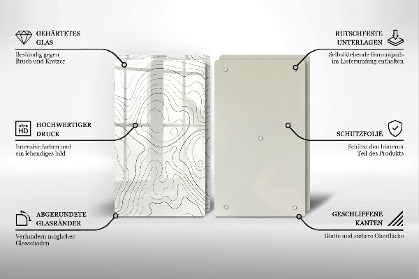 Skärbräda glas Line art design
