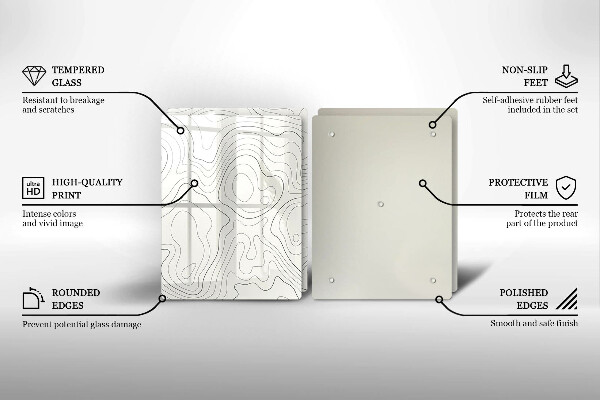 Skärbräda glas Line art design