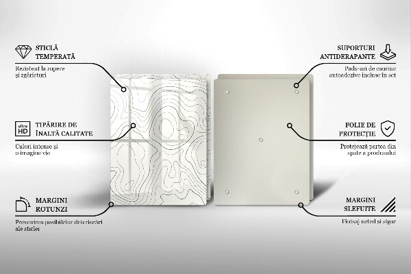 Skärbräda glas Line art design