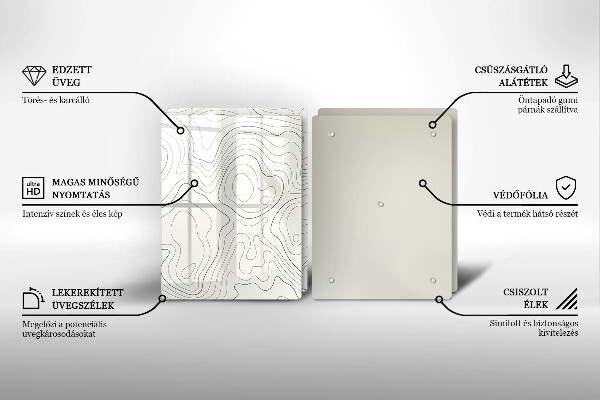 Skärbräda glas Line art design