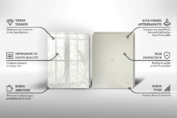 Skärbräda glas Line art design