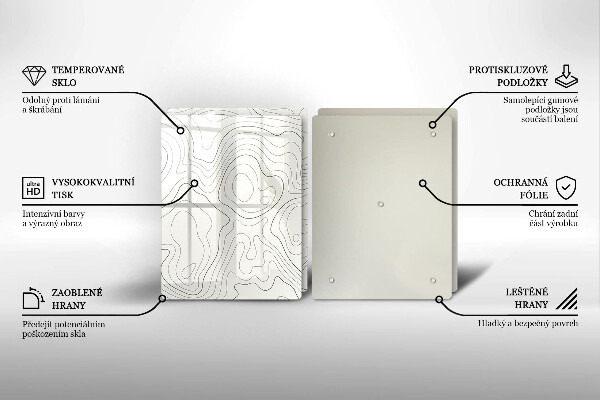 Skärbräda glas Line art design